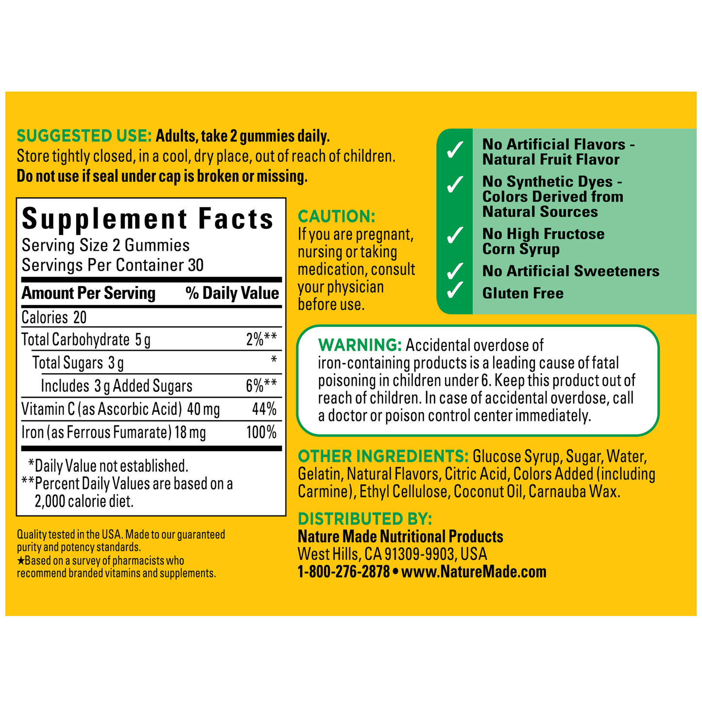 VYNATURA™ Iron 18 mg Gummies with Vitamin C