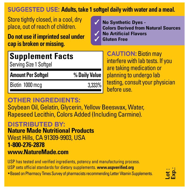 VYNATURA™ Biotin 1000 mcg Softgels