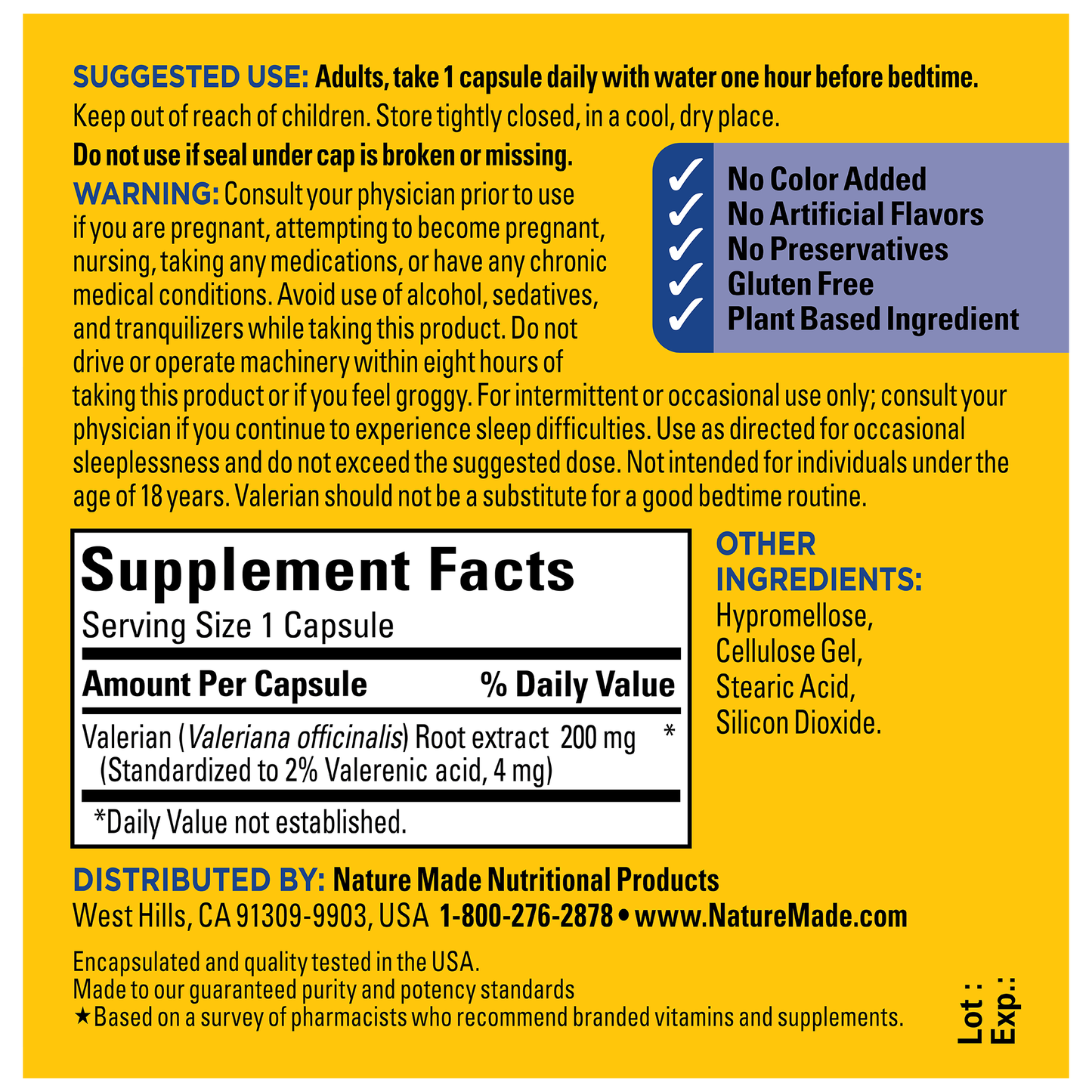 VYNATURA™ Valerian Root 200 mg Capsules