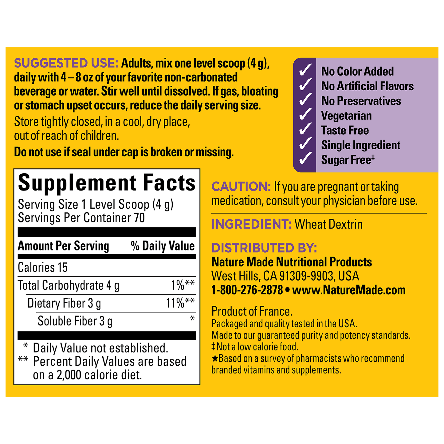 VYNATURA™ Prebiotic Fiber Drink Mix Powder