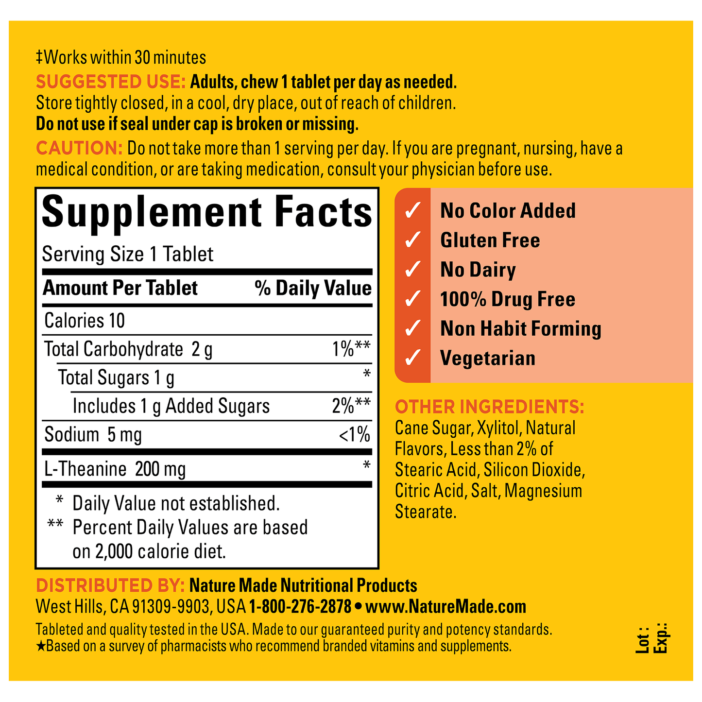 VYNATURA™ L-Theanine 200 mg Chewable Tablets