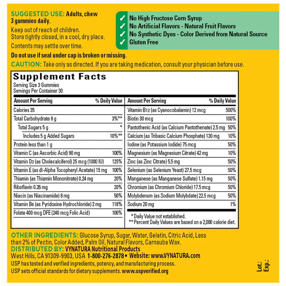 VYNATURA™ Advanced Multivitamin For Adults Gummies