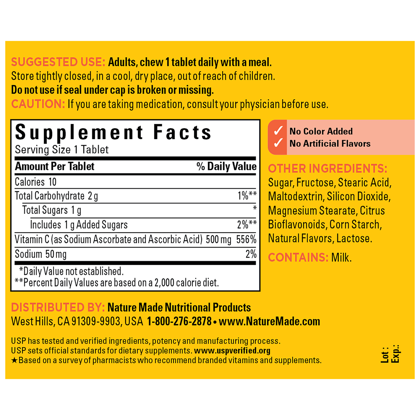 VYNATURA™ Chewable Vitamin C 500 mg Tablets