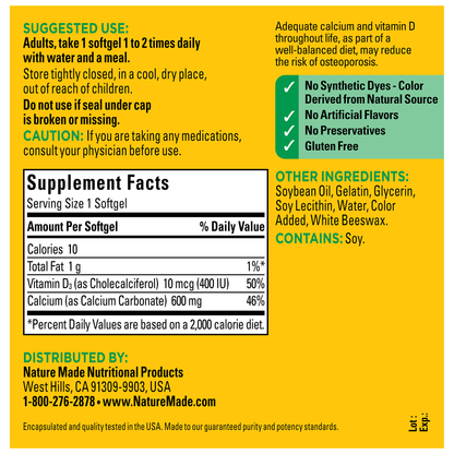 VYNATURA™ Calcium 600 mg with Vitamin D3 Softgels