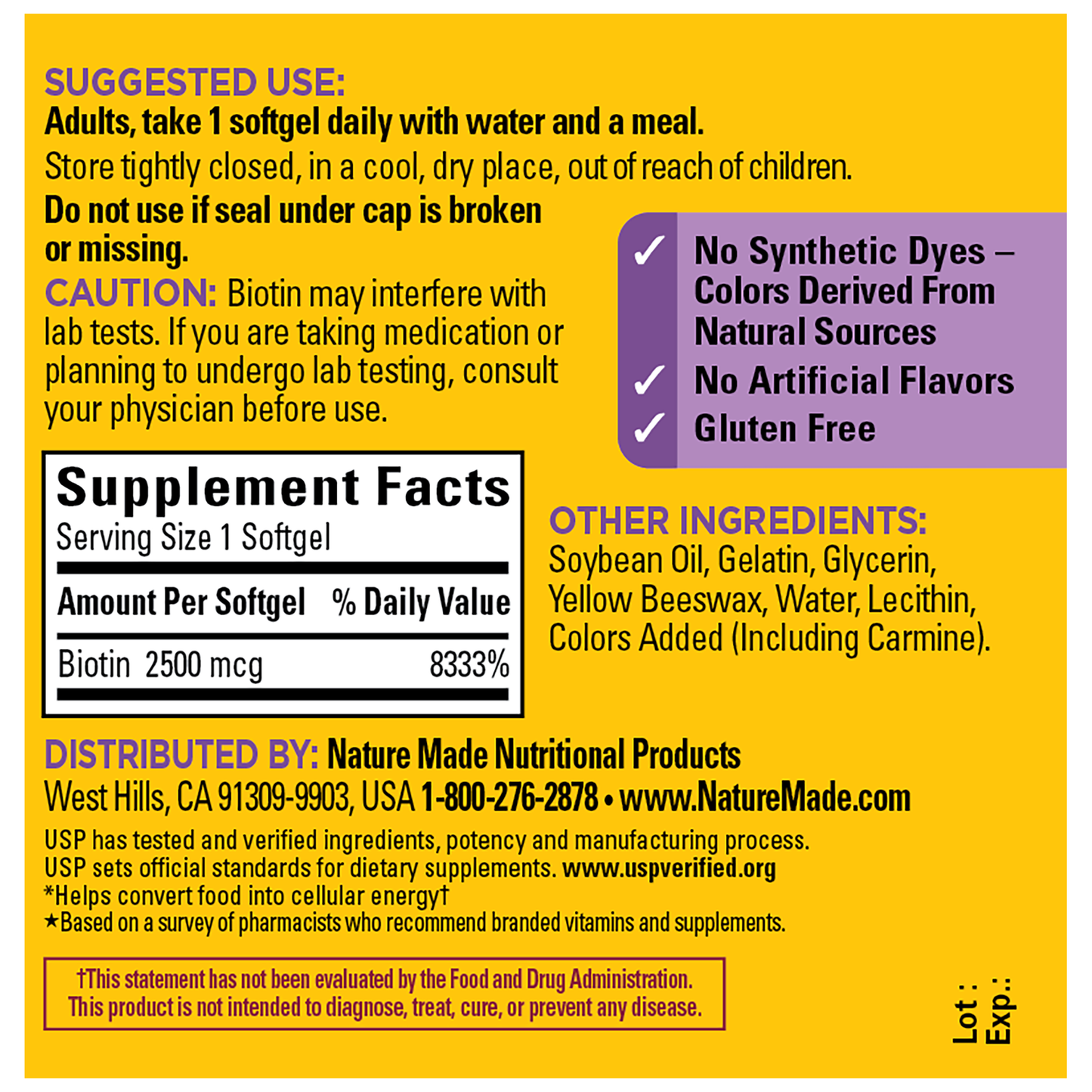 Biotin Extra Strength 2500 mcg Softgels