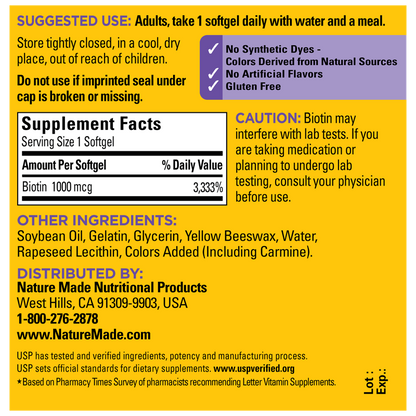 VYNATURA™ Biotin 1000 mcg Softgels