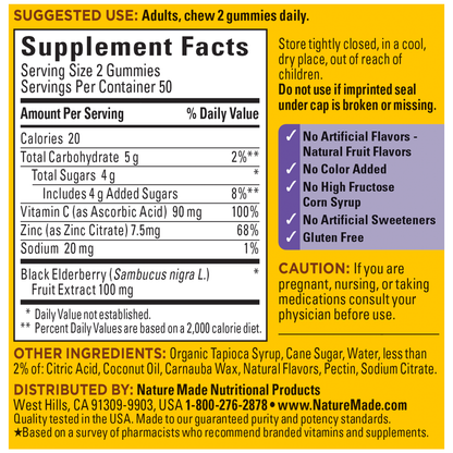 VYNATURA™ 100 mg Elderberry Gummies with Vitamin C & Zinc