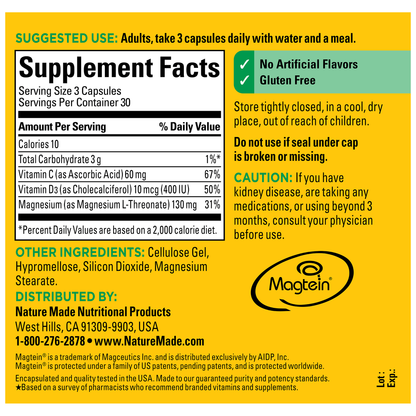 Magnesium L-Threonate with Vitamins C & D3