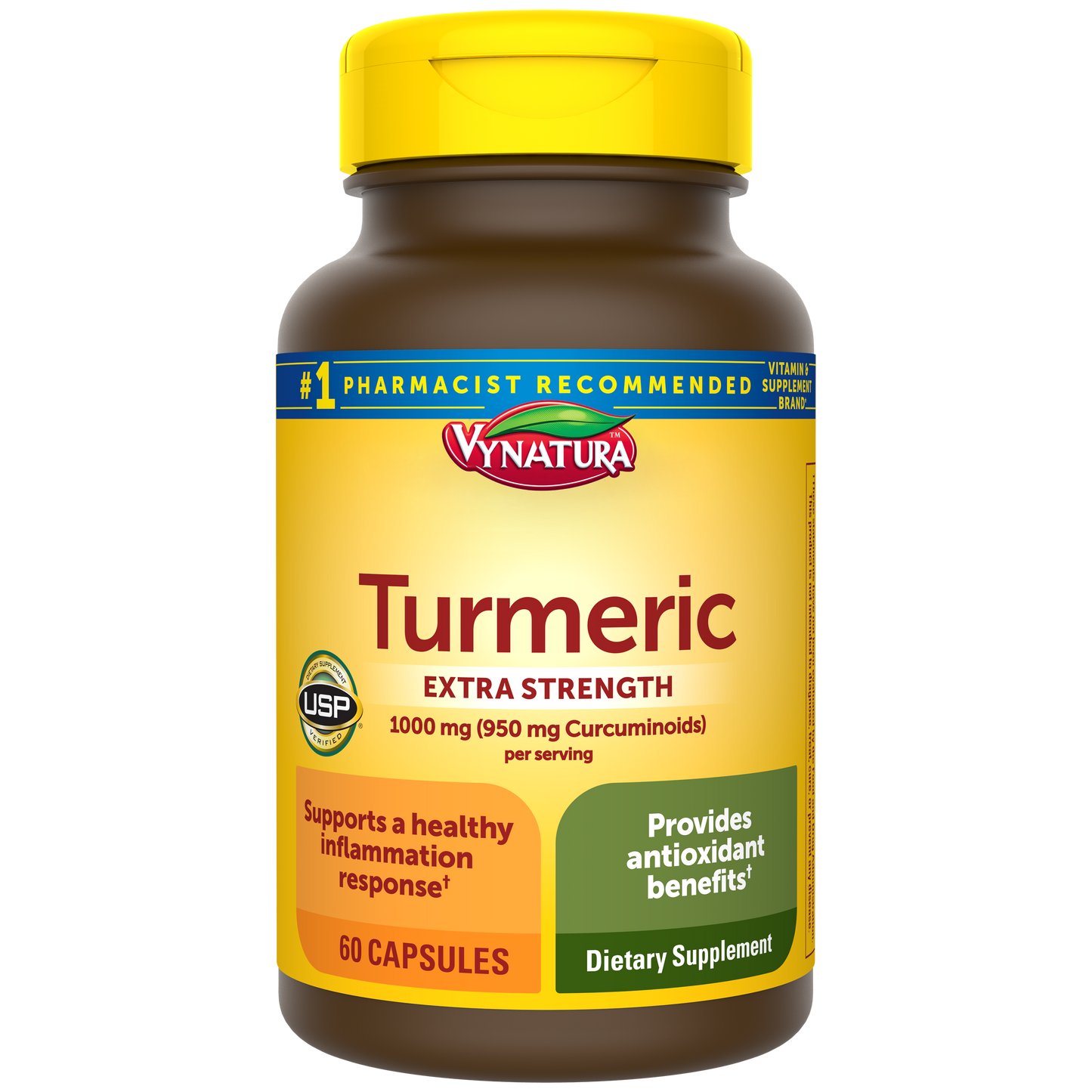 Turmeric Extra Strength 1000 mg (950 mg Curcuminoids) Per Serving Capsules