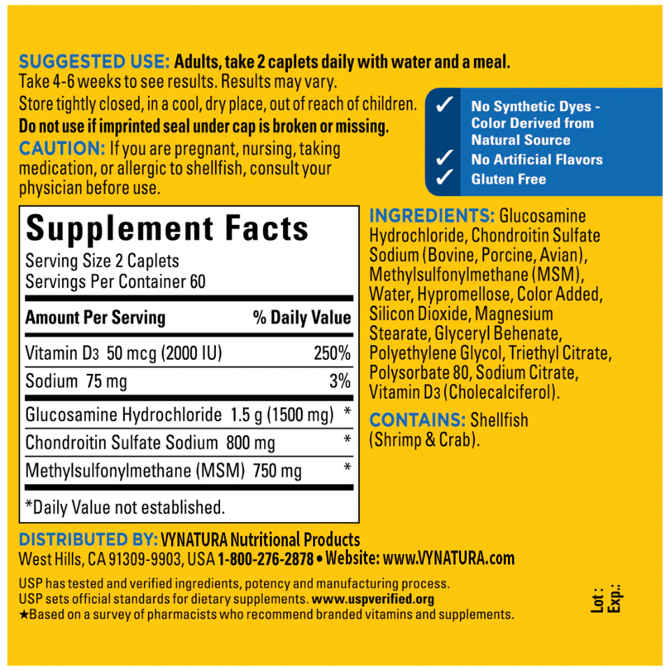 Glucosamine Chondroitin Complex with MSM Triple Strength‡ + Vitamin D3